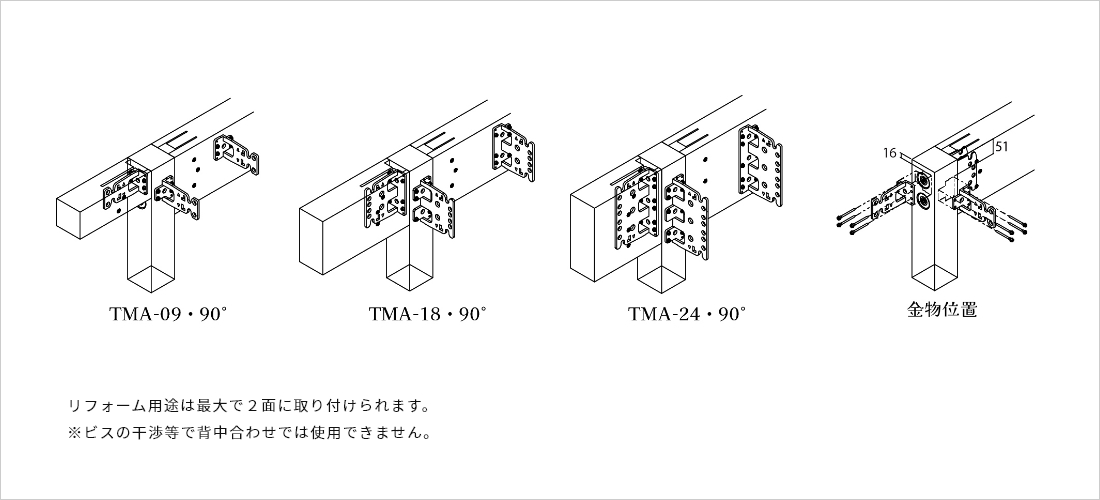 TN-multi（リフォーム用途）の納まり図